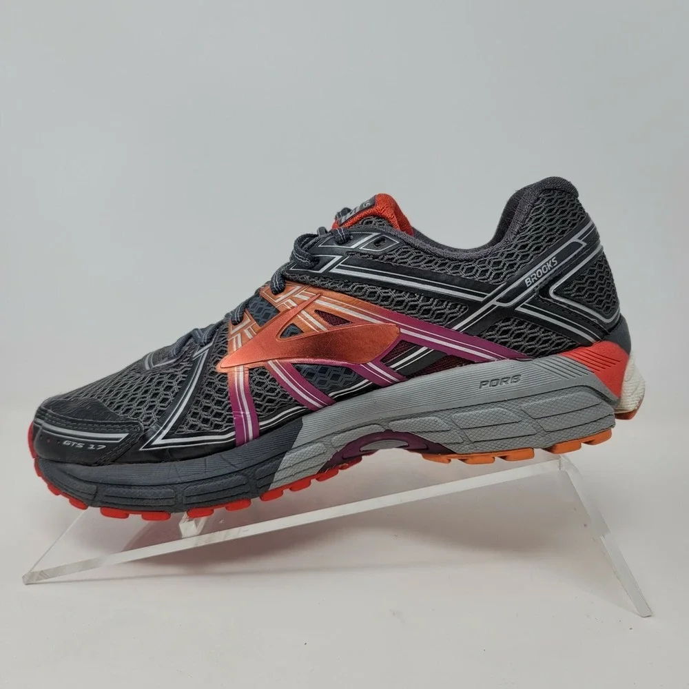 Brooks Womens Sneakers Sz 8.5 B GTS Seventeen 17 Running Shoes Gray Casual